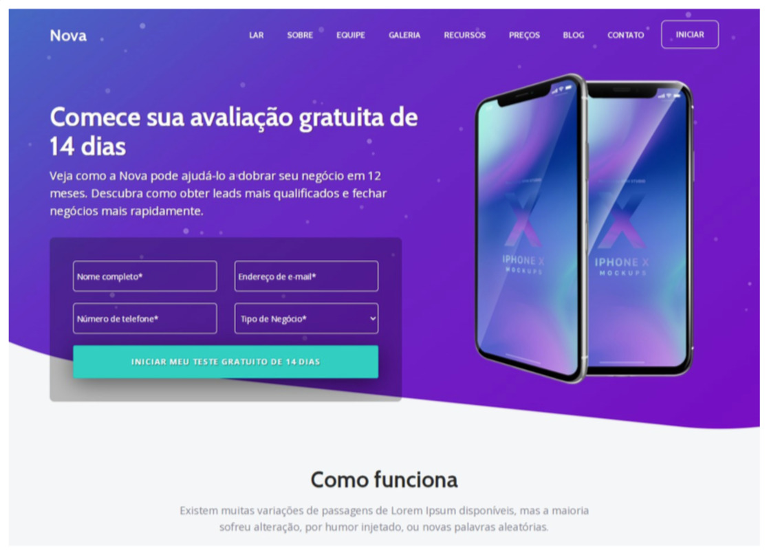 landing page para agência de Marketing Digital